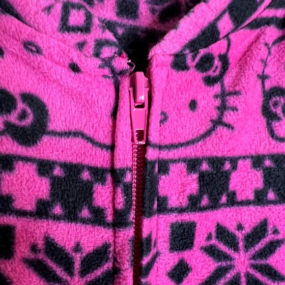 Hello Kitty Onesie Pajamas PJS Sleepwear Women Large Pink Comfy Cozy Loungewear - Picture 10 of 16